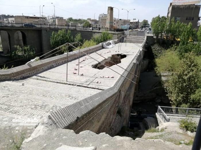 روند مرمت پل تاریخی خاتون کرج در حال انجام است