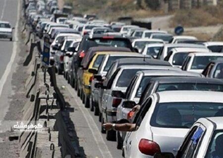 ترافیک سنگین در جاده کرج چالوس